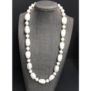 Round Organic Necklace White Gold Spacers Retro BoHo